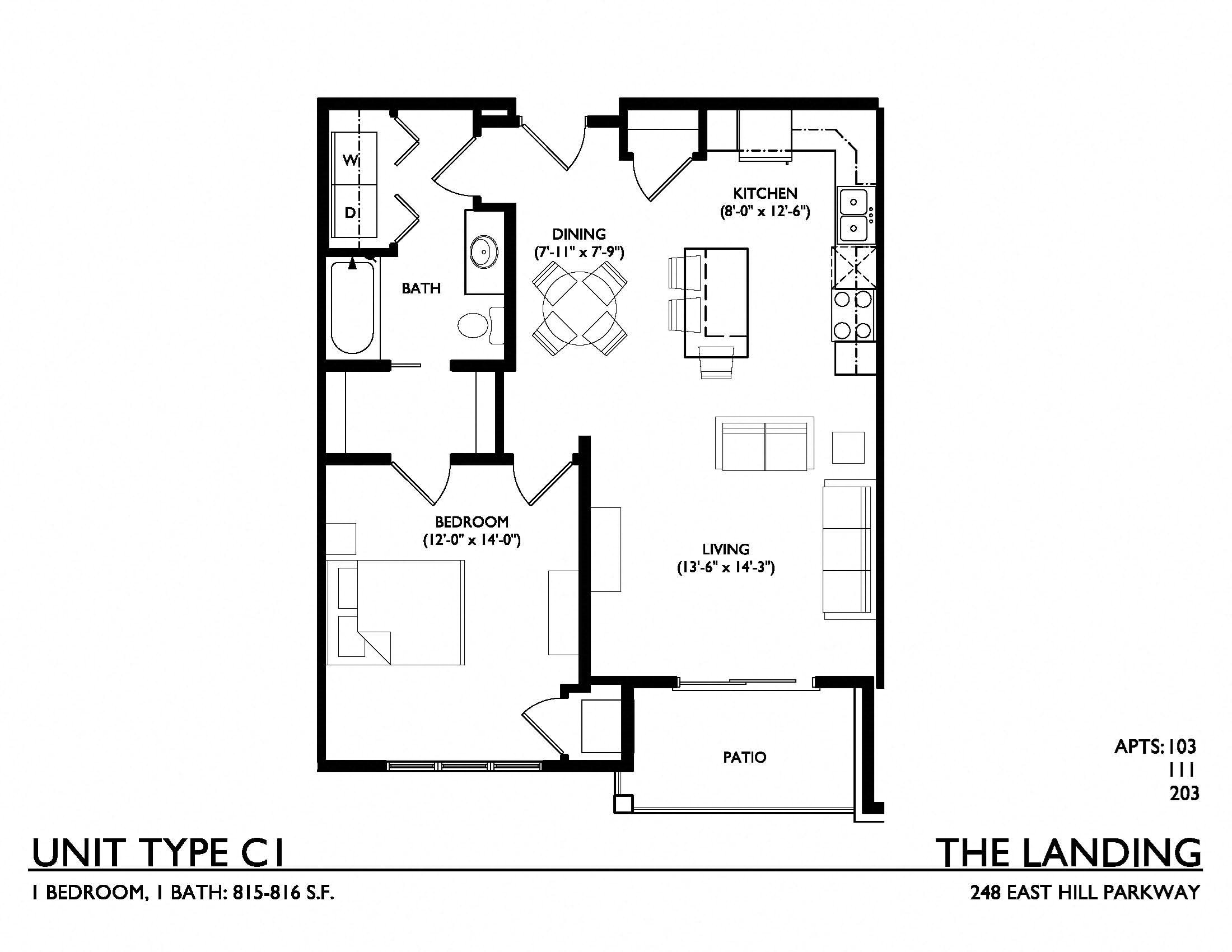 Floor Plans of The Landing on East Hill Parkway in Madison, WI